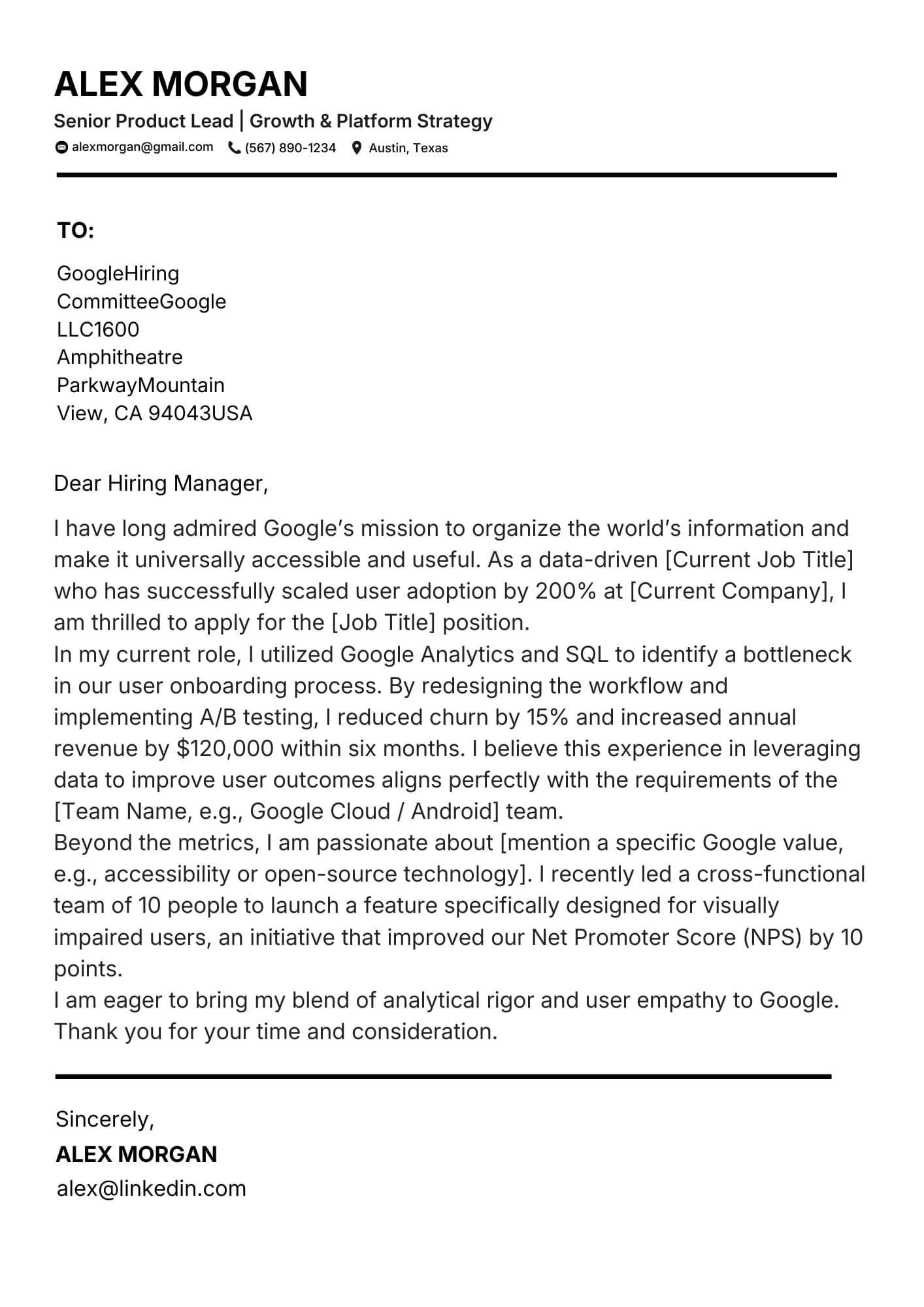 CV and cover letter template preview one.