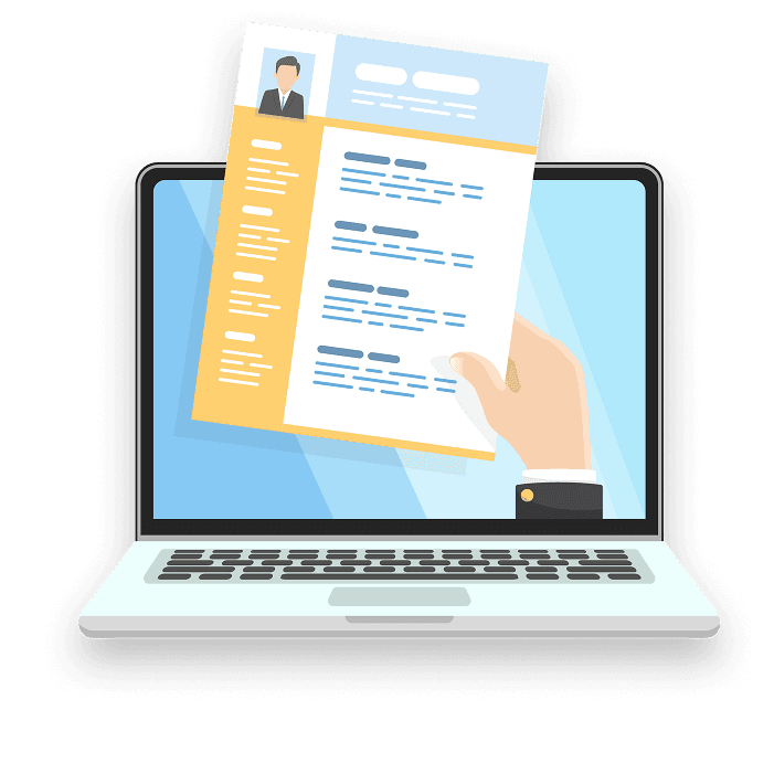 Resume on Laptop Illustration