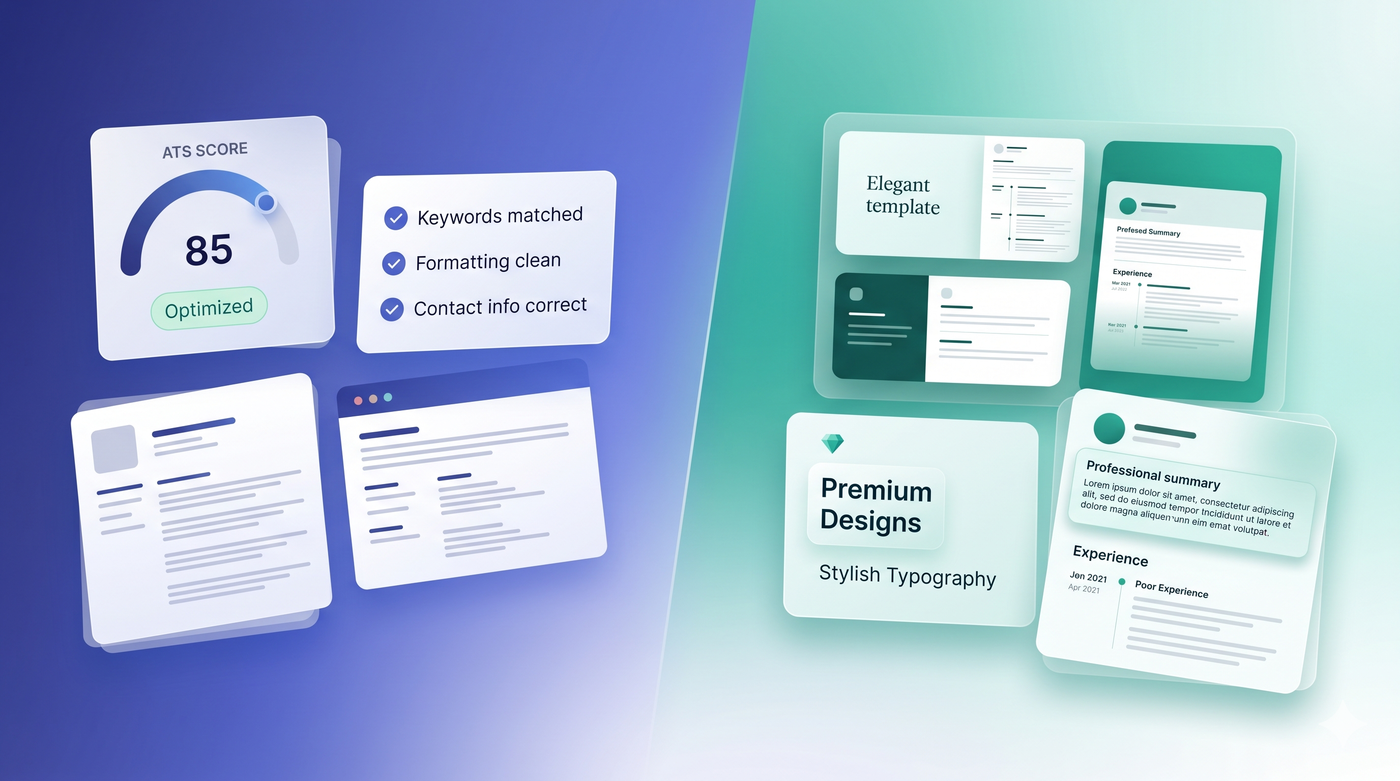 NeuraCV versus Enhancv comparison banner with template quality and ATS workflow visual cues.