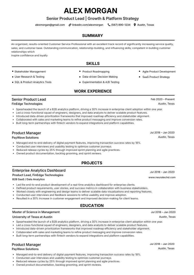 Foundation ATS resume template