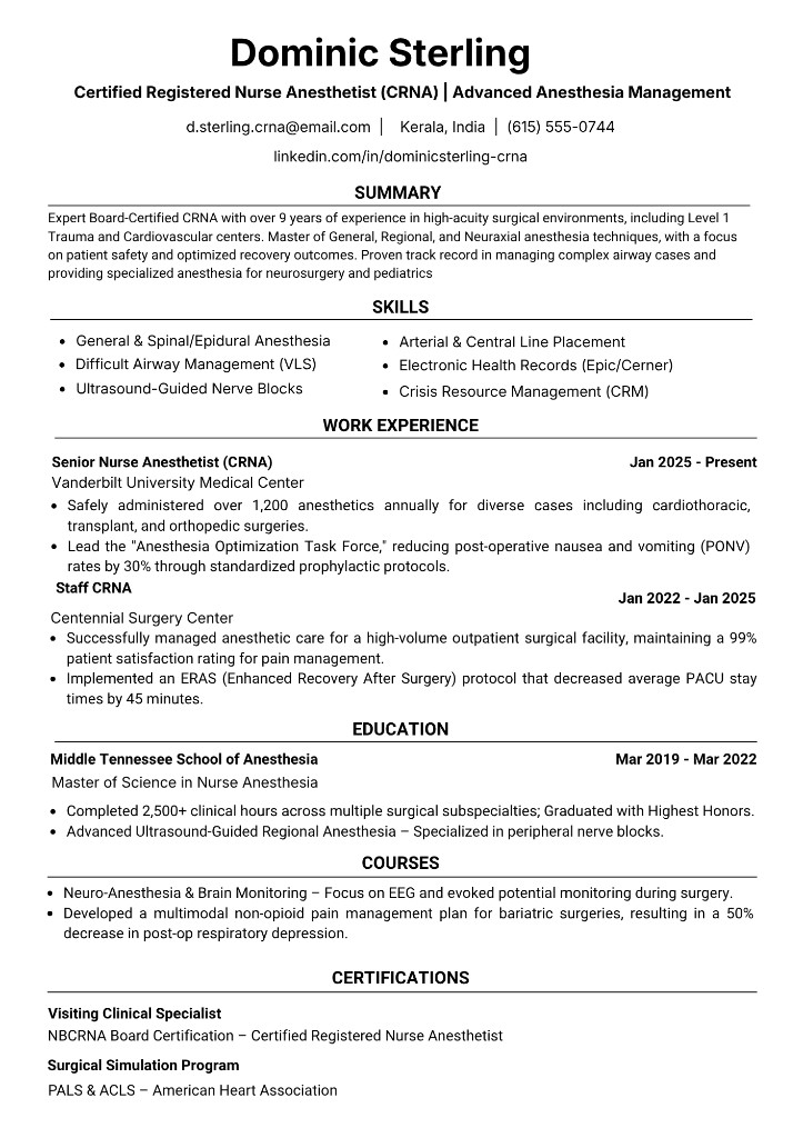 LVN certified nurse healthcare resume template preview